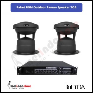 Paket Background Music Outdoor Speaker Taman TOA | 2 Speaker